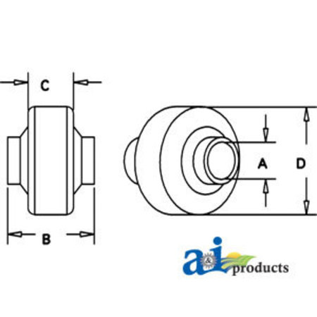 A & I Products Socket, Ball; Top Link (Cat I) 8" x6" x2" A-BS105